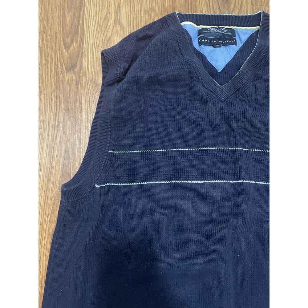 Tommy Hilfiger Sweater Vest Mens XL V Neck Knit Striped Preppy - Picture 4 of 9